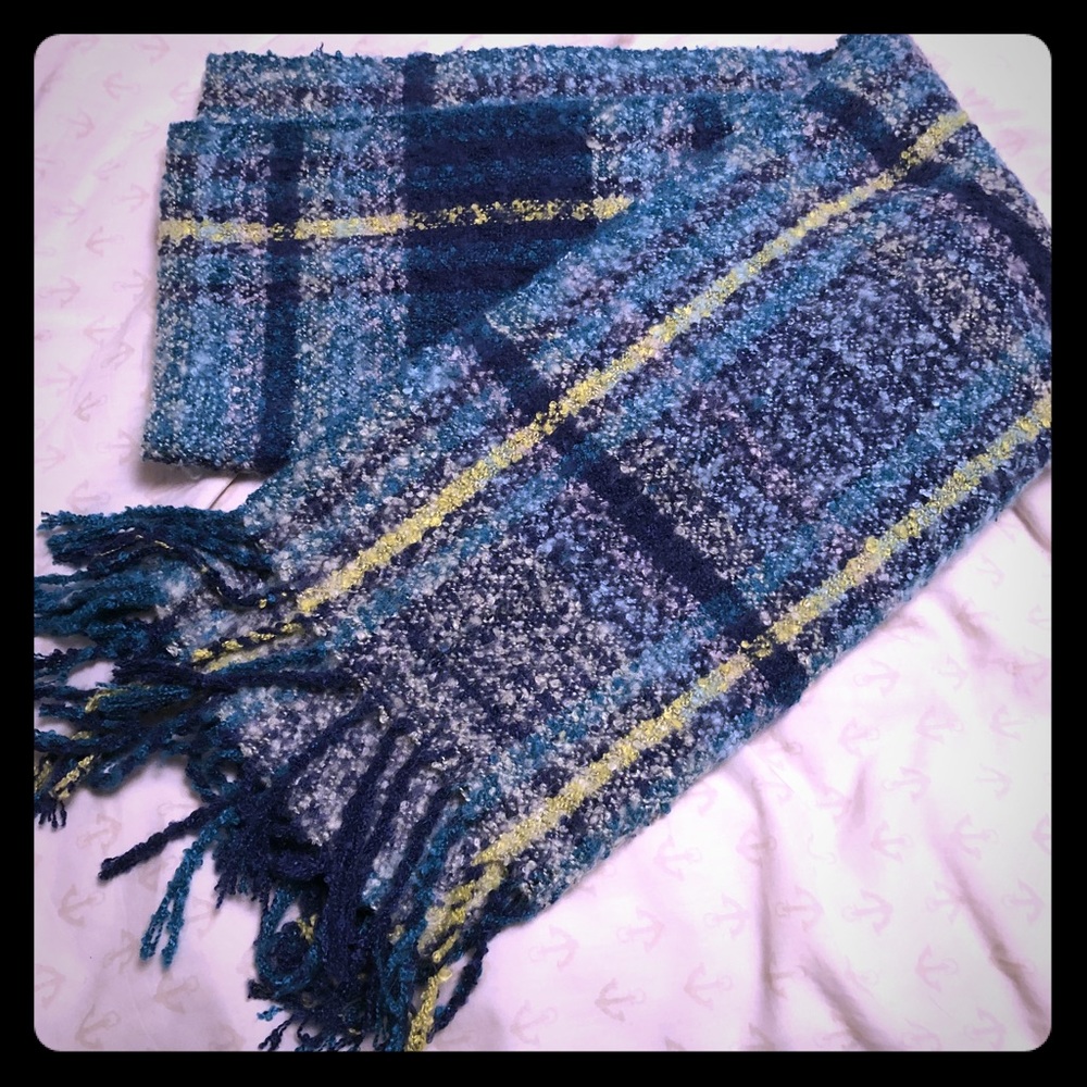 Plaid Blue Scarf